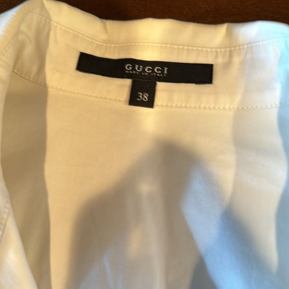 EUC Gucci Blouse Off White with Black tie at front Size 38 - Picture 2 of 6
